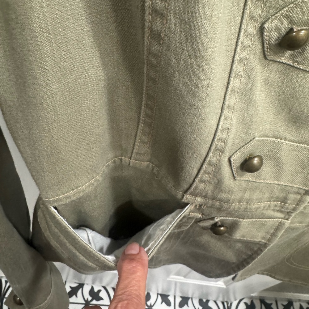 DKNY Jeans Camo Green Military-Style Button Front Jacket Size XL - Picture 8 of 16